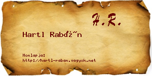 Hartl Rabán névjegykártya